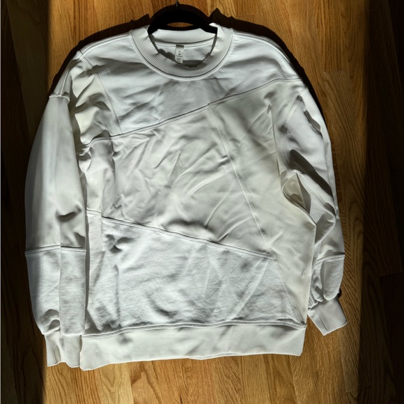 Lululemon perfectly oversized crew textured white size xs - Picture 2 of 6